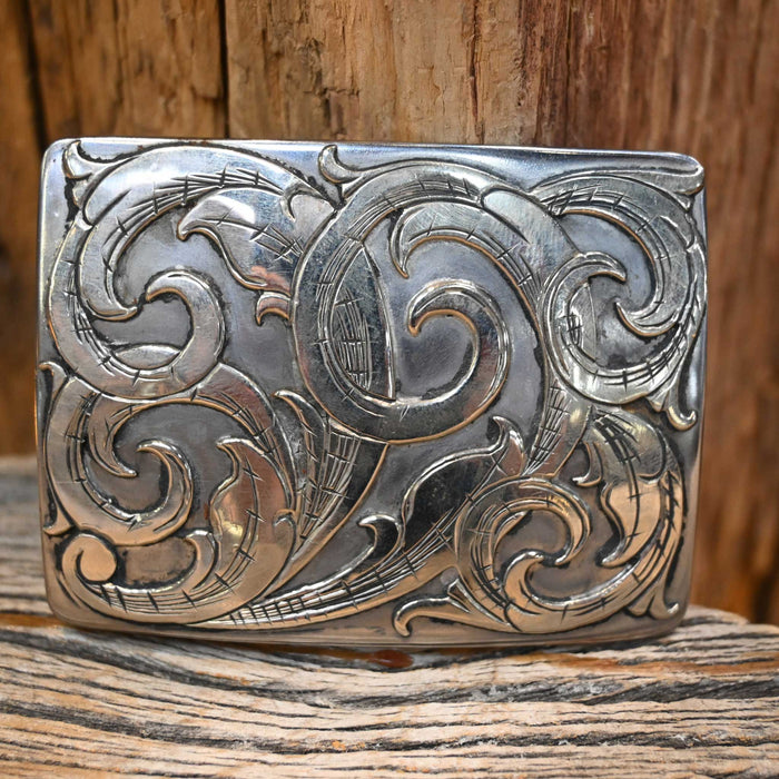 Kamphaus Silver Mounted Swirl Belt Buckle