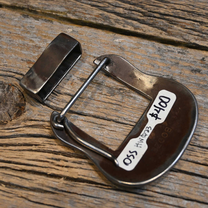 BOOZE Silver Mounted Bars 2Pc. Belt Buckle