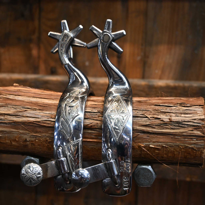 Reid Jones Silver Mounted 6pt. Spurs