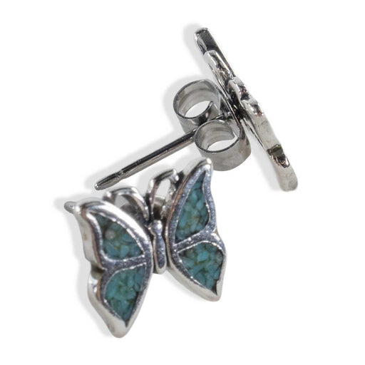 Mini Turquoise Butterfly Stud Earrings WOMEN - Accessories - Jewelry - Earrings Sunwest Silver