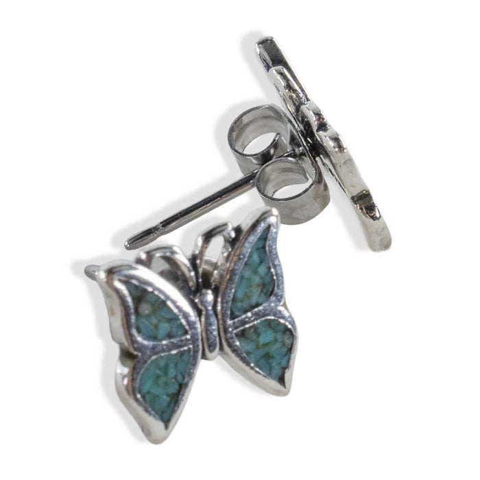 Mini Turquoise Butterfly Stud Earrings WOMEN - Accessories - Jewelry - Earrings Sunwest Silver