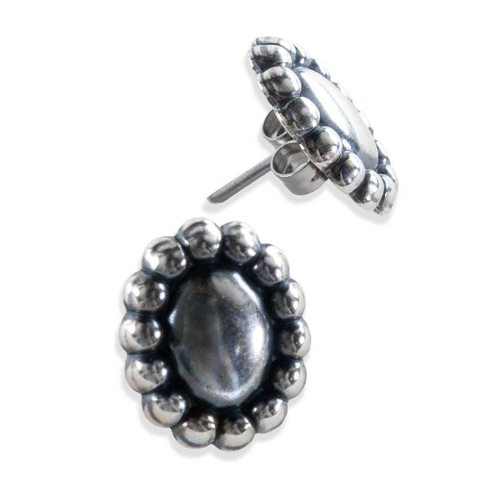 Beaded Button Stud Earrings WOMEN - Accessories - Jewelry - Earrings Sunwest Silver
