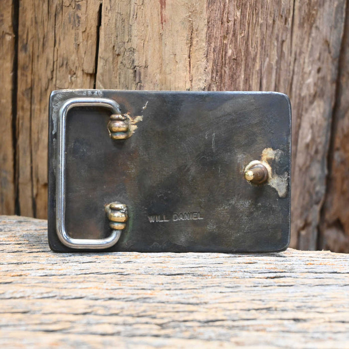 Will Daniel Buckin' Bronc Turquoise Belt Buckle