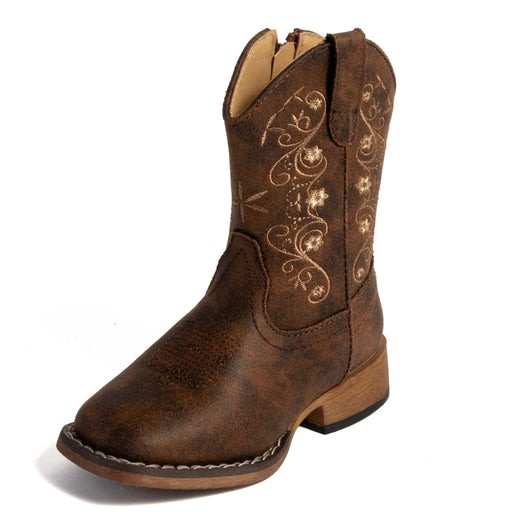 Roper Girl's Bailey Faux Leather Brown Boot KIDS - Footwear - Boots Roper Apparel & Footwear