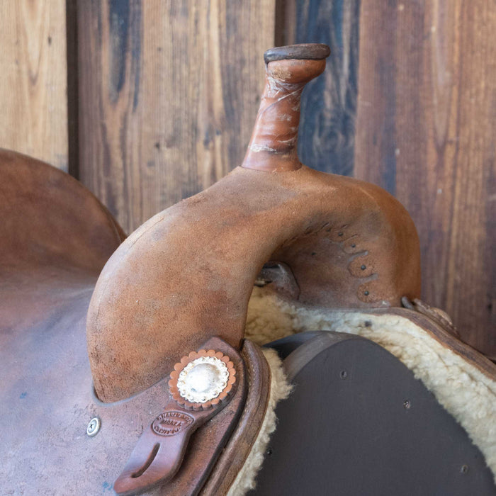 16" USED CHARLIE RIDLEY RANCH CUTTER SADDLE