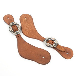 Teskey's Ladies Roughout Contoured Spur Straps Tack - Spur Straps Teskey's Floral