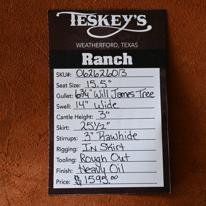 15.5" TESKEY'S STRIP DOWN RANCH SADDLE