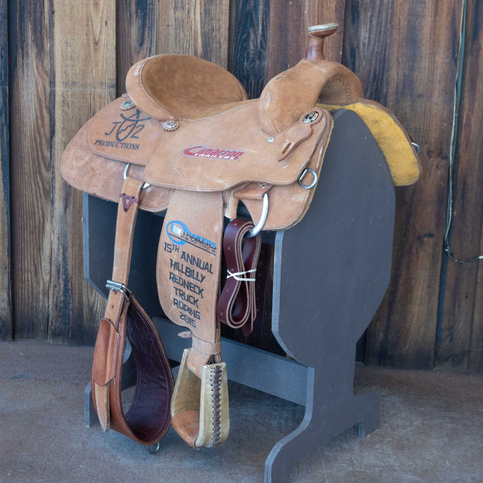 15" USED CACTUS TEAM ROPING SADDLE