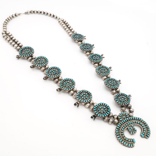 Vintage Navajo Fine Petit Point Squash Blossom WOMEN - Accessories - Jewelry - Necklaces MISC