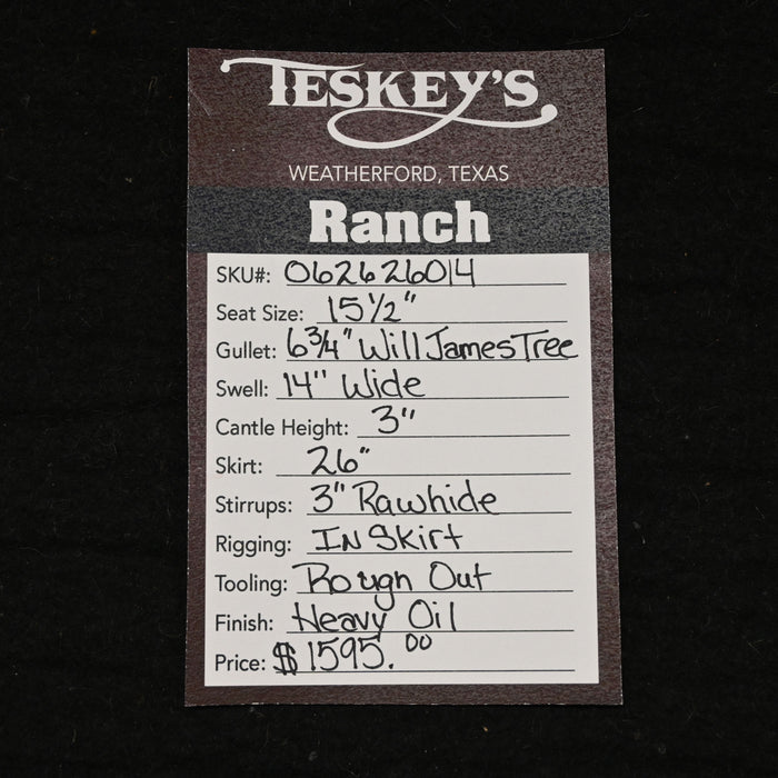 15.5" TESKEY'S STRIP DOWN RANCH SADDLE