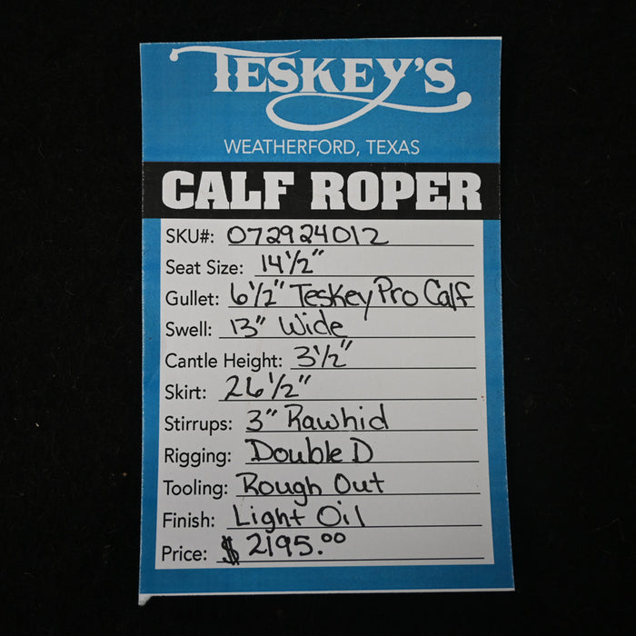 14.5" TESKEY'S CALF ROPING SADDLE Saddles - New Teskey's Saddlery