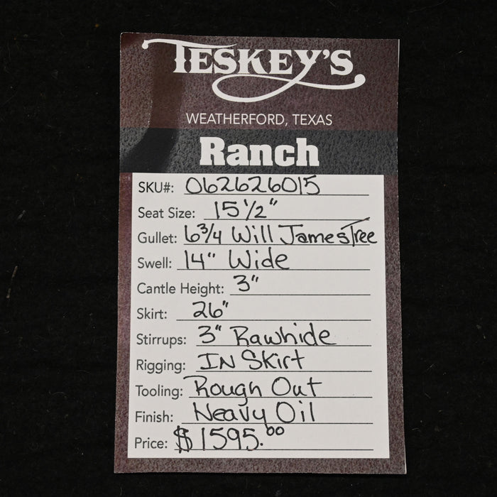 15.5" TESKEY'S STRIP DOWN RANCH SADDLE