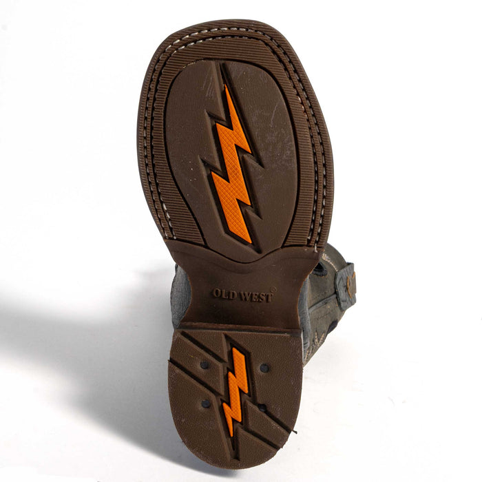 Old West Youth Black Leather Boot