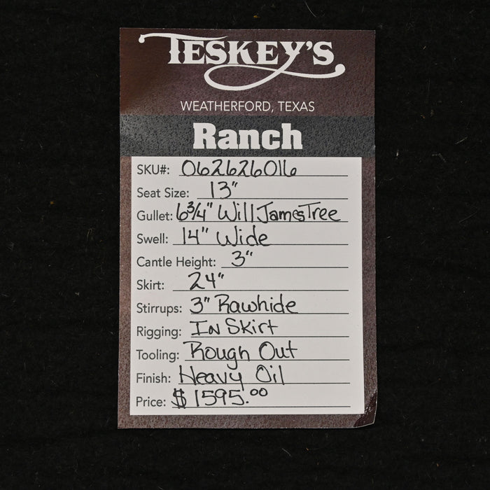13" TESKEY'S STRIP DOWN RANCH SADDLE
