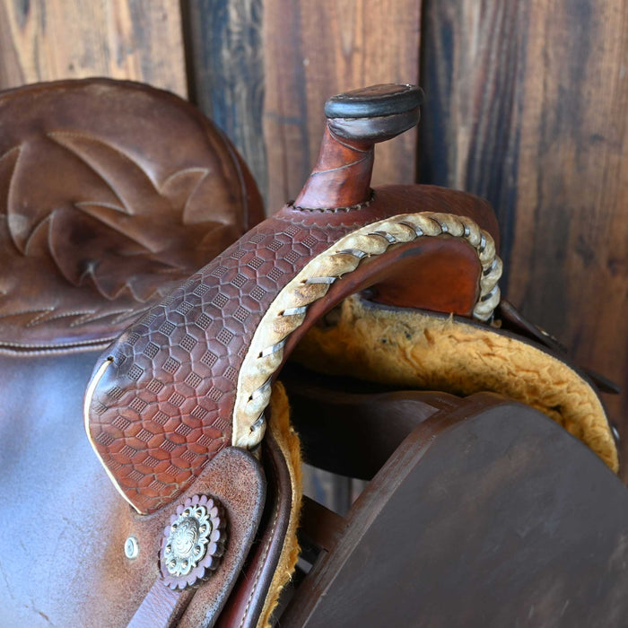 13.5" USED ED AND MARTHA WRIGHT BARREL SADDLE