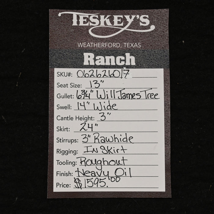 13" TESKEY'S STRIP DOWN RANCH SADDLE