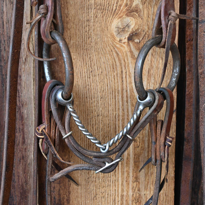 O-Ring Twisted Wire Snaffle Bridle Rig w/Browband Headstall