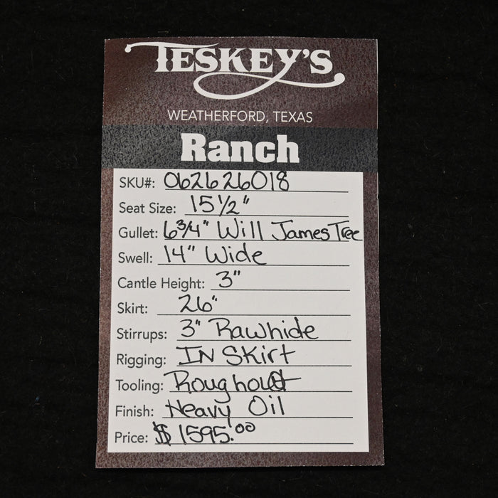 15.5" TESKEY'S STRIP DOWN RANCH SADDLE