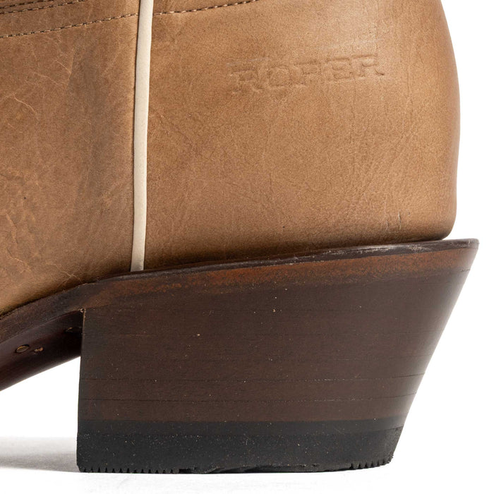 Roper Women's Cutter Toe Burnish Tan Leather Western Boot WOMEN - Footwear - Boots - Western Boots Roper Apparel & Footwear