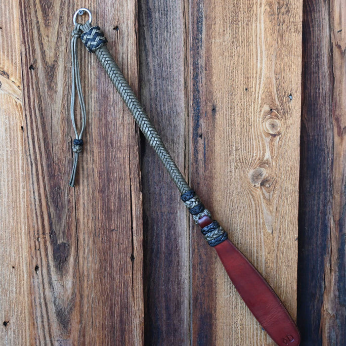 Dillon Lynch Handmade Braided Nylon 25 1/2" Quirt w/ Leather Popper