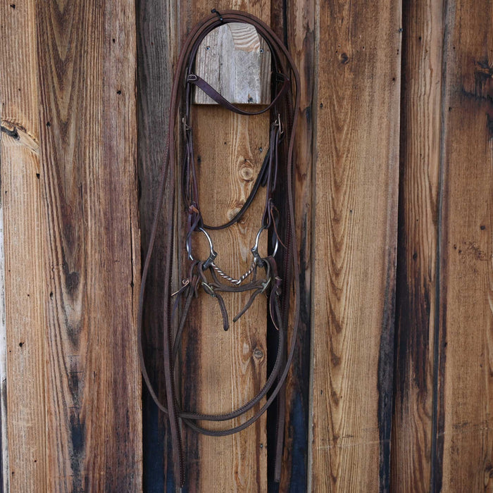 D-Ring Twisted Wire Snaffle Bridle Rig w/Browband Headstall