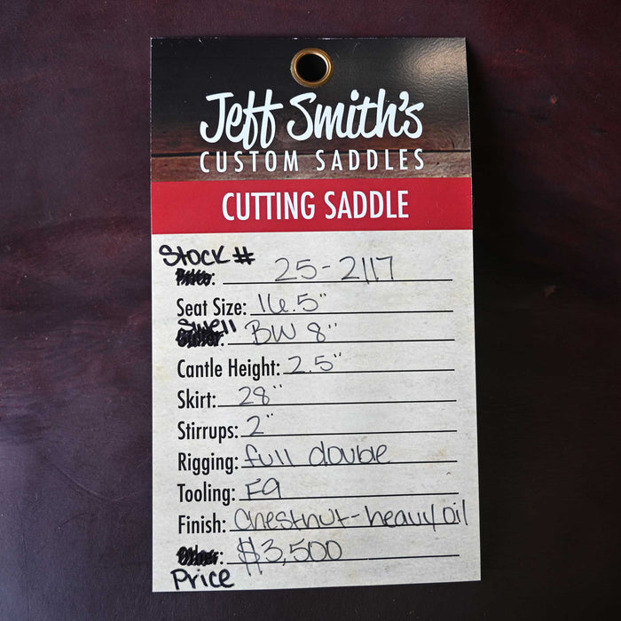 16.5" JEFF SMITH BUSTER WELCH CUTTING SADDLE Saddles - New Jeff Smith