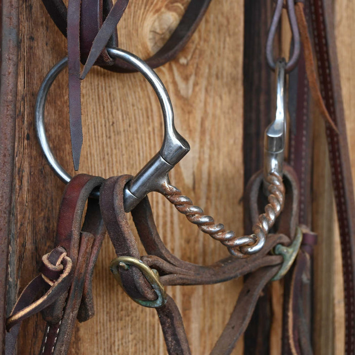 D-Ring Twisted Wire Snaffle Bridle Rig w/Browband Headstall