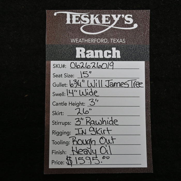15.5" TESKEY'S STRIP DOWN RANCH SADDLE