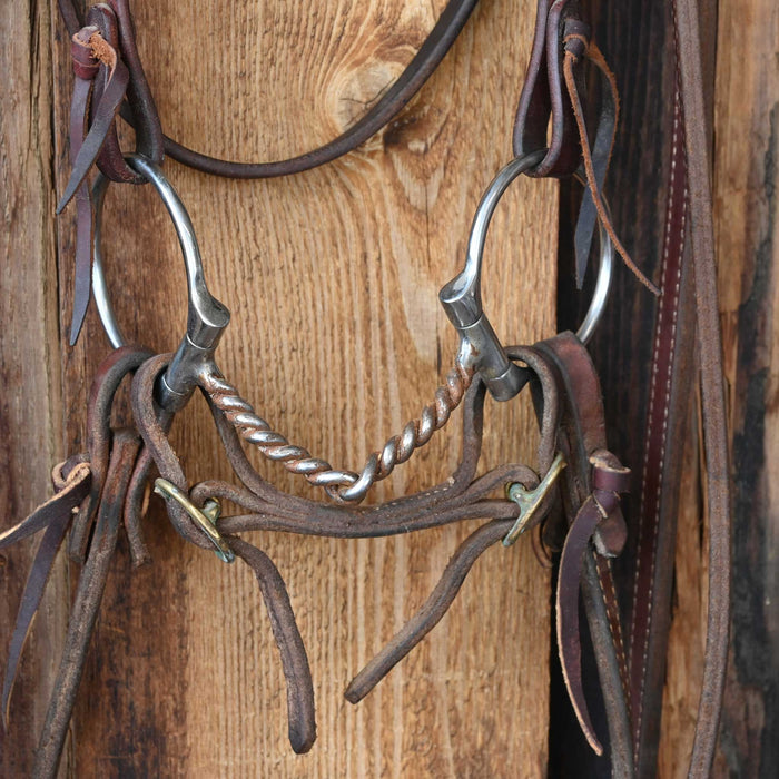 D-Ring Twisted Wire Snaffle Bridle Rig w/Browband Headstall