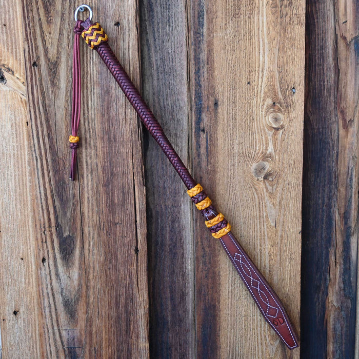 Dillon Lynch Handmade Braided Nylon 25 1/2" Quirt w/ Leather Popper