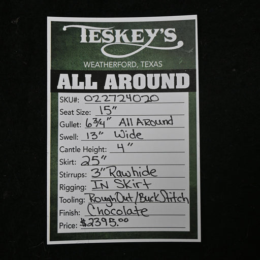 15" TESKEY'S LIGHTWEIGHT ALL AROUND SADDLE Saddles - New Teskey's Saddlery