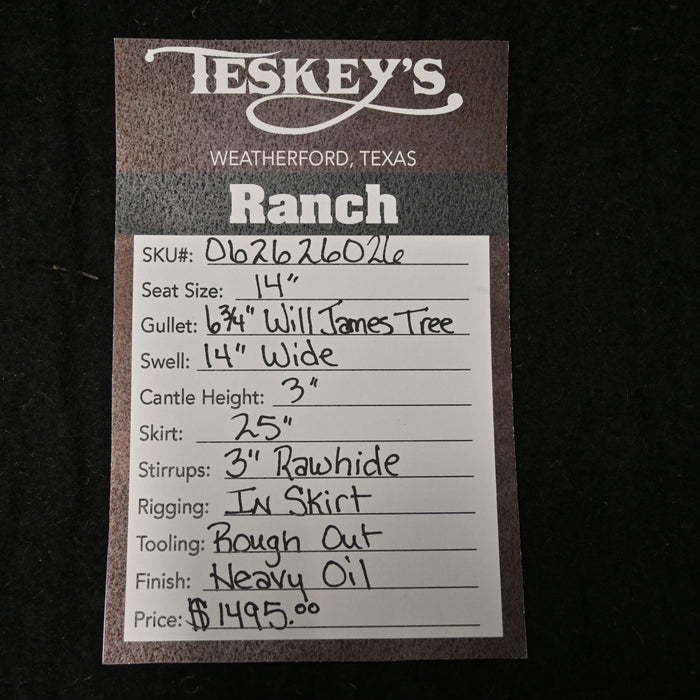 14" TESKEY'S STRIP DOWN RANCH SADDLE
