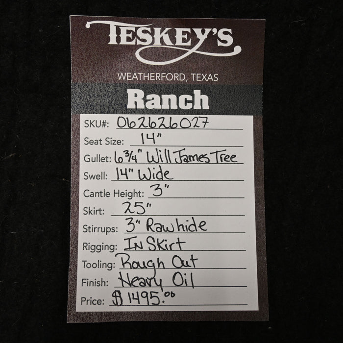 14" TESKEY'S STRIP DOWN RANCH SADDLE