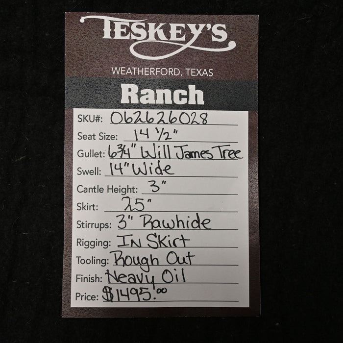 14.5" TESKEY'S STRIP DOWN RANCH SADDLE