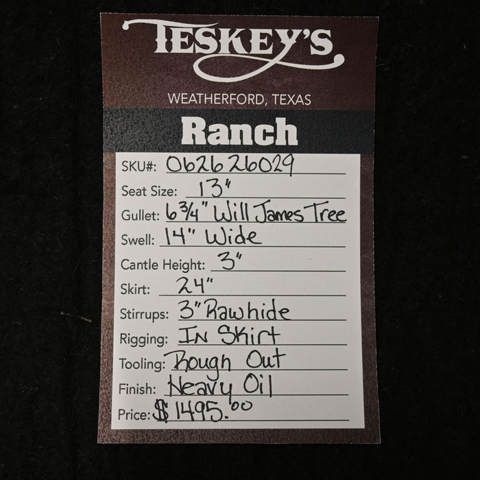 13" TESKEY'S STRIP DOWN RANCH SADDLE