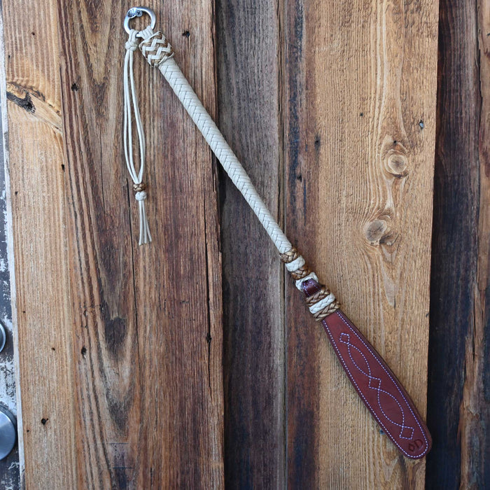 Dillon Lynch Handmade Braided Nylon 25 1/2" Quirt w/ Leather Popper