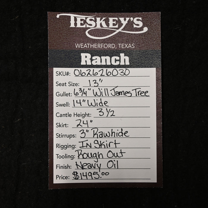 13" TESKEY'S STRIP DOWN RANCH SADDLE
