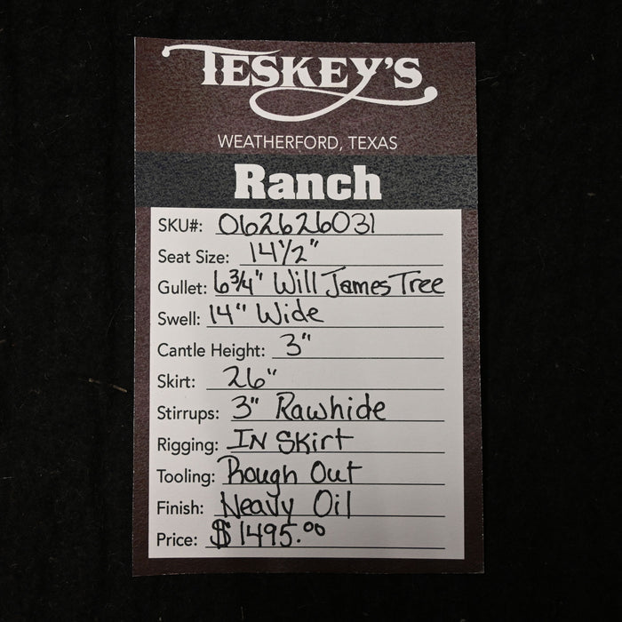 14.5" TESKEY'S STRIP DOWN RANCH SADDLE Saddles - New Teskey's Saddlery