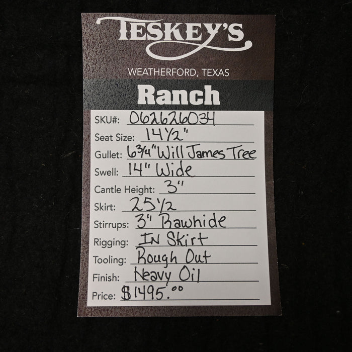 14.5" TESKEY'S STRIP DOWN RANCH SADDLE