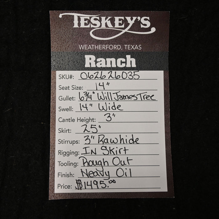 14" TESKEY'S STRIP DOWN RANCH SADDLE