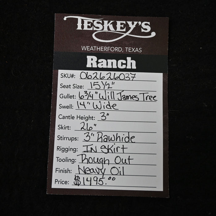 15.5" TESKEY'S STRIP DOWN RANCH SADDLE