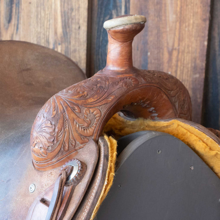 14" USED SHERIDAN TEAM ROPING SADDLE
