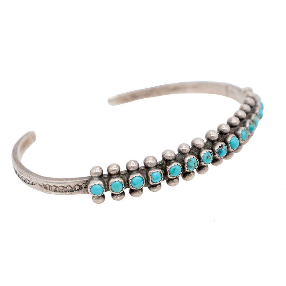 Vintage Snake Eyes Turquoise Cuff Bracelet