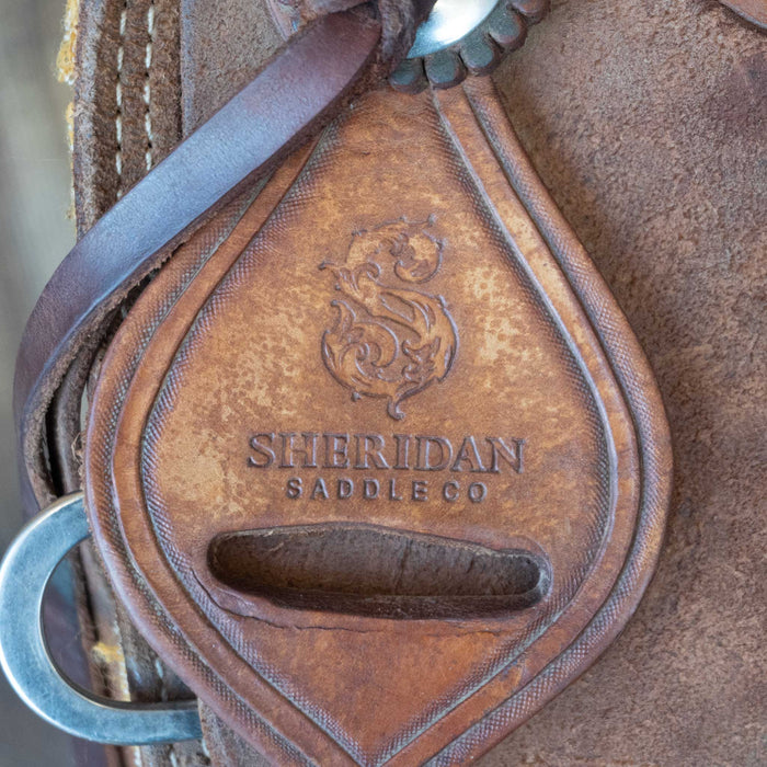 14" USED SHERIDAN TEAM ROPING SADDLE