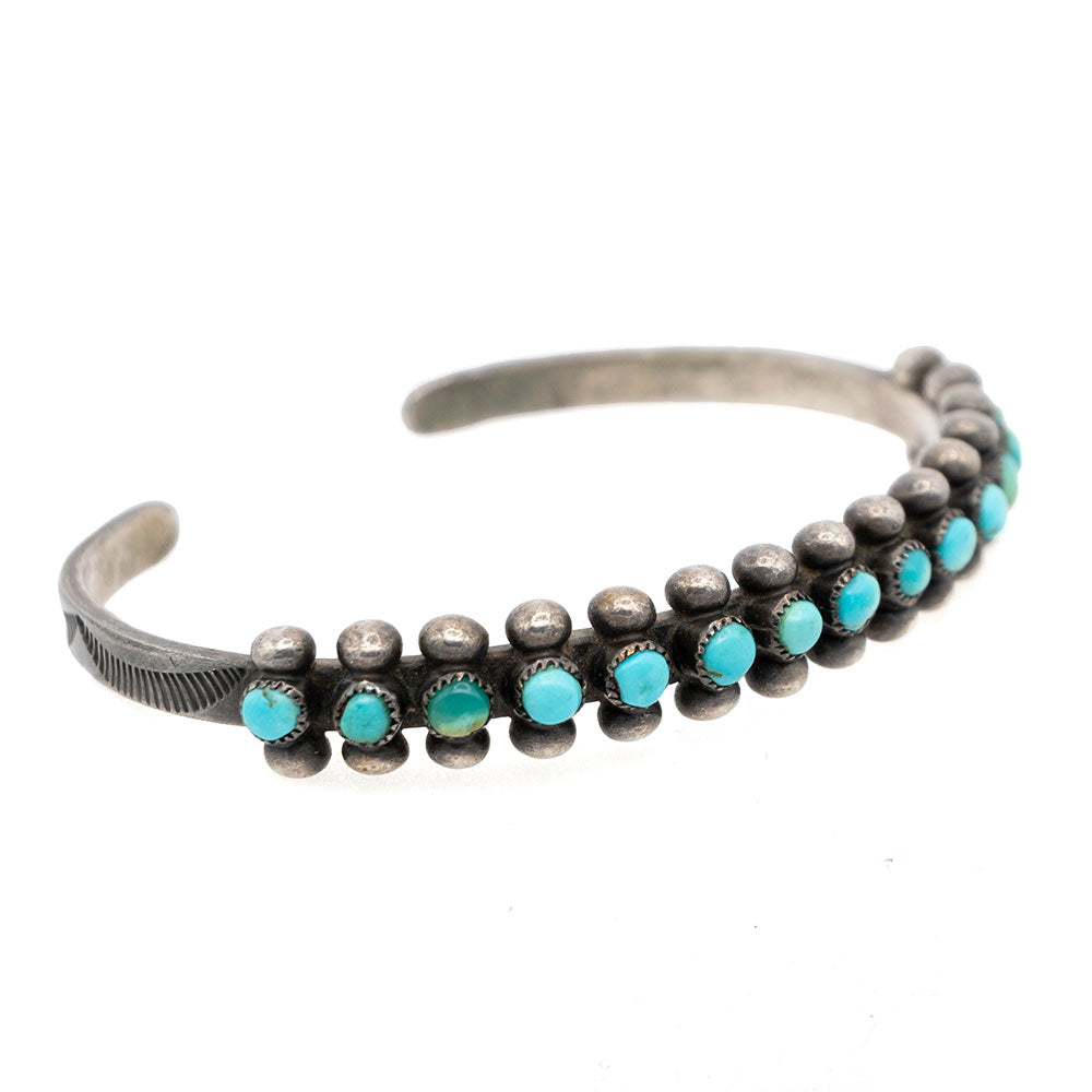 Vintage Large Snake Eyes Turquoise Cuff Bracelets