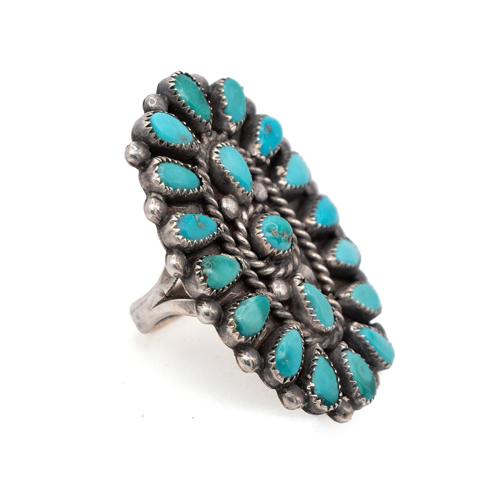 Vintage Turquoise Squash Cluster Ring WOMEN - Accessories - Jewelry - Rings TESKEY'S