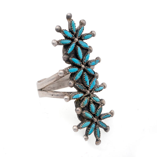 Vintage Needlepoint 4 Star Turquoise Ring WOMEN - Accessories - Jewelry - Rings MISC