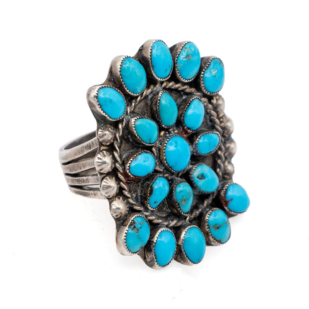 Vintage Kingman Turquoise Cluster Ring WOMEN - Accessories - Jewelry - Rings TESKEY'S