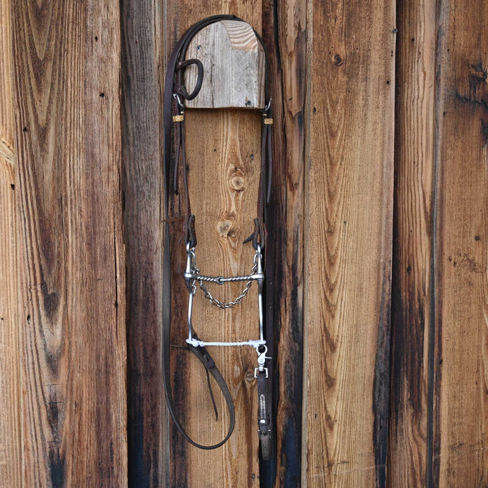 Hollis Twisted Wire Snaffle Bridle Rig w/Single Ear Headstall