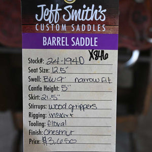 12.5" USED JEFF SMITH C3 BARREL SADDLE Saddles Jeff Smith   